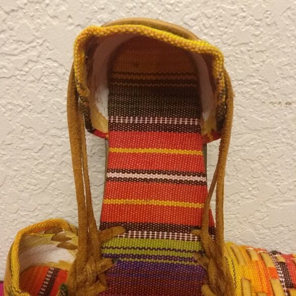 NEW Guatemalan Handmade Leather Boho Bohemian Hippie Shoes Flats Size 7 - Picture 9 of 10